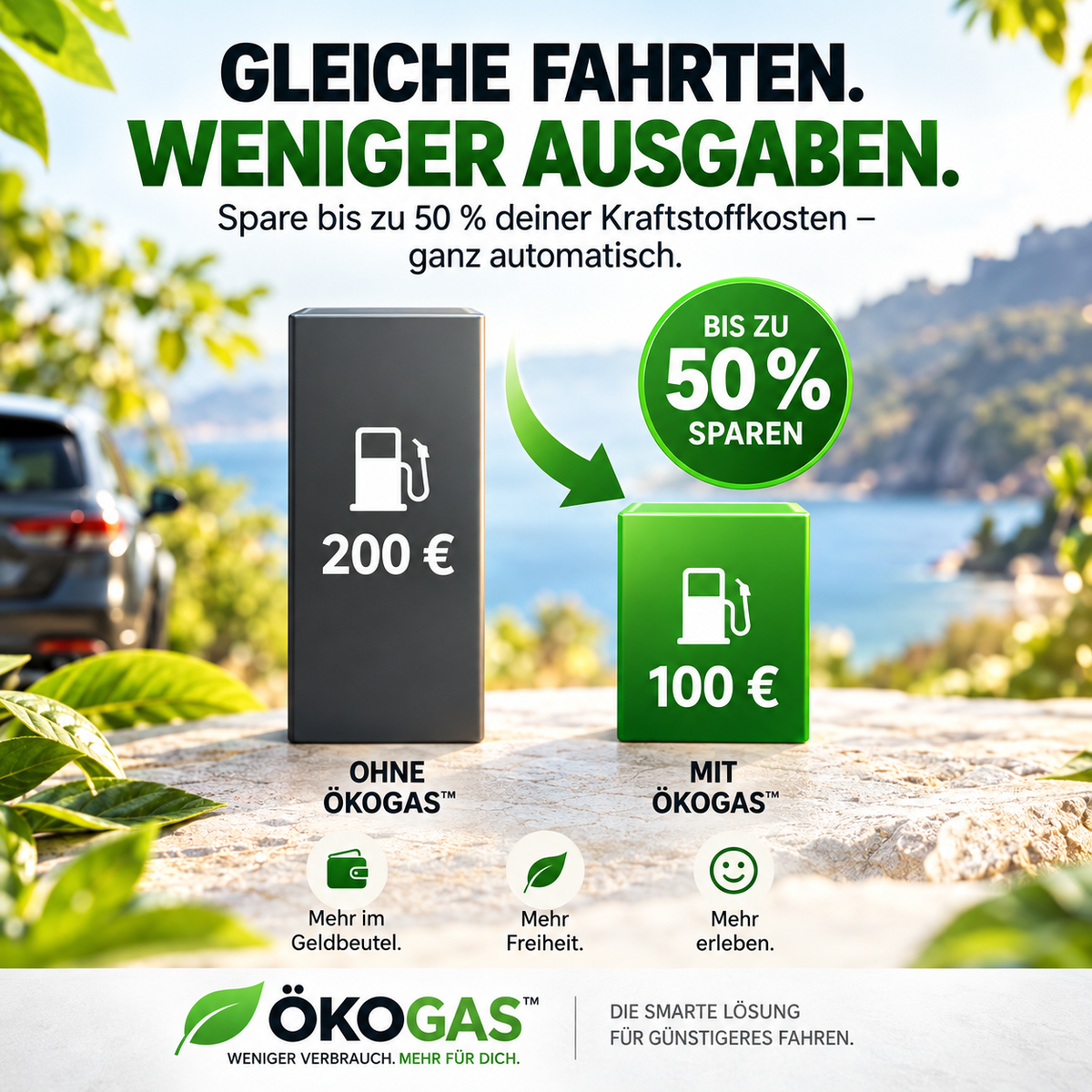 Halbieren Sie Ihre Tankkosten mit ÖkoGas™ - V3